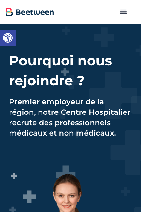 Visuel mobile du bouton de menu d'accessibilité